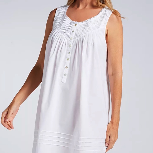Eileen West Women's Everyday Sleeveless Short Chemise in WhiteSize: Medium